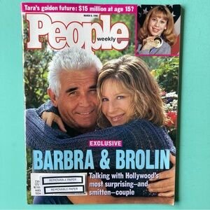 Barbra Streisand James Brolin People Magazine March 9 1998  Address Label Attach